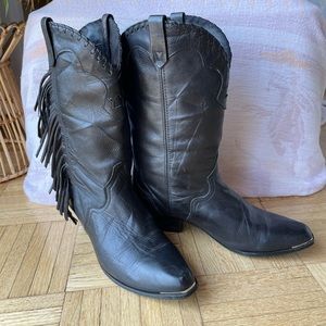 Vintage ACME leather fringe cowboy boots